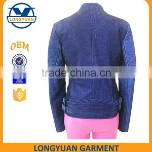 Hot Sale High Quality Fashion Material New Design pu Leather Jacket for Woman 2016 thumbnail-2