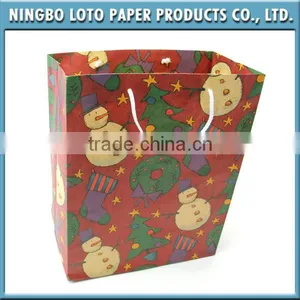 Fancy Christmas Kraft Paper Bag With Handle For Gifts thumbnail-1