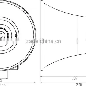 RPH-10 Different Wattage 30Watt-15Watt-7.5Watt Plastic Round Paging Horn Speaker thumbnail-2