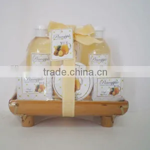 Skin Care Set in Bamboo Basket With Shower Gel and Body Lotion.. thumbnail-1