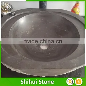 Hand Carved Blue Limestone Vanity Wash Basin for Bathroom thumbnail-2