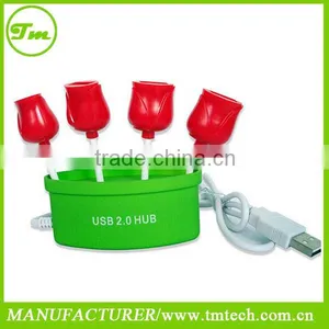 BRAND NEW Flower Shaped 4 Port USB Hub for PC Home Office thumbnail-1