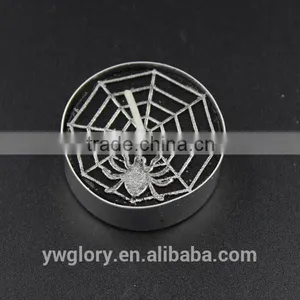 Black and Sliver Glitter Halloween Tea Light, Halloween Spider Light, Witch and Ghost Tea Light thumbnail-4