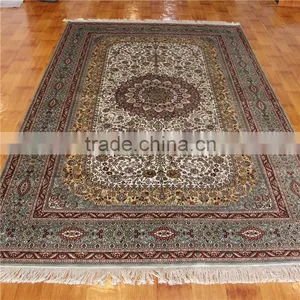 5x8ft Persian Silk Rugs Popular Sale Golden Sunflower Designs Silk Rug thumbnail-1