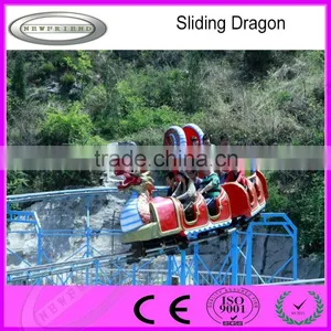 Funfair Kids and Adults Outdoor Amusement Park Rides Dragon Sliding Roller Coaster for Sale thumbnail-6