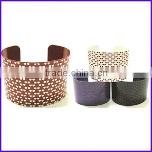 Fashion Thin Metal Enamel Wide Cuff Bangles (FCH-10864) thumbnail-1
