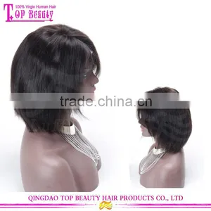 Side Part Stock Cheap 150% Density Human Hair Short Bob Lace Front Wig Brazilian Glueless Bob Lace Front Wig thumbnail-5