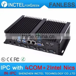Embeded Fanless Desktop Computers Intel Celeron C1037U 1.8G Auto Boot USB3.0 Dual Gigabit Lan 4 COM 4G RAM 64G SSD 640G HDD thumbnail-2
