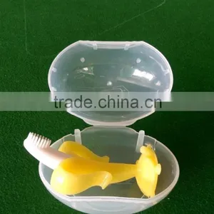 FDA Baby Infant Bendable Training Toothbrush Teether, Banana Shaped Small Baby Banana Teething Toothbrush For Infants thumbnail-2