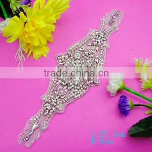 2015 Fashion Rhinestone Flat Back Silver Metal Mesh Sew on for Bride thumbnail-1