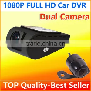 Factory Wholesale Top Quality Dual Camera Double Lens Car Cam Corder DVR Video Camera 1080p With 2.7 Inch TFT LCD Display thumbnail-1
