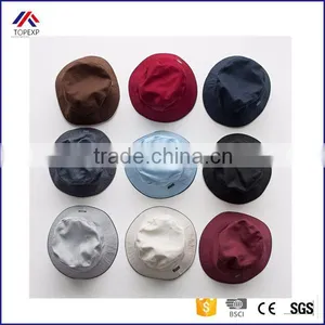 New Unisex 100% Cotton Solid Color Outdoor Simple Design Casual Bucket Hat thumbnail-1