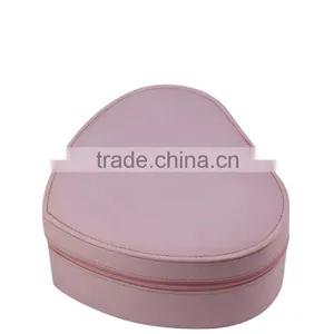 Chinese Factories Wholesale Custom PU Leather Jewelry Box, Pink Heart-shaped Box thumbnail-2