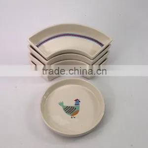 Hotel White Cheap Ceramic Plates Round Ceramic Dishes With Animal Pattern Painting Divided Dinner Plates For Restaurant Ceramic thumbnail-2