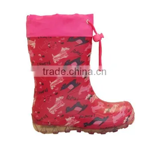 Children Waterproof PVC Rain Boots With Collar thumbnail-1