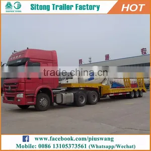 Heavy Loading Capacity Lowbed Semi Trailer For Construction Machinery Gooseneck Low Bed Trailers thumbnail-3