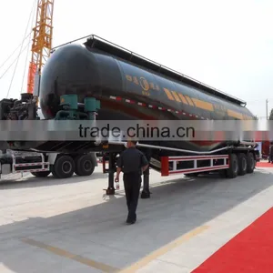 2016 105CBM W-shape 3 Axles Particle Material Transport Bulk Cement Tank Semi Trailer thumbnail-3