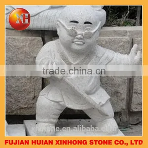 Hand Carved Chinese Table Stone Ornamentation Little Monk With Set thumbnail-3