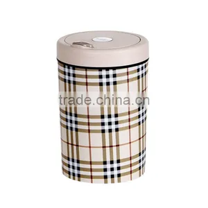 Plastic Open Top Structure Flip Round Trash Can Dustbin Trash Bin 10L thumbnail-2