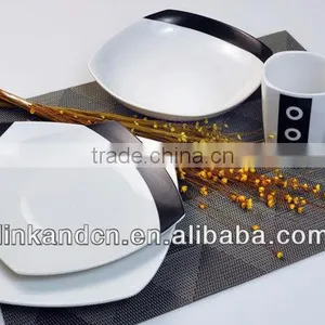 KC-00164/ceramic Round Dinner Set/chocolat Stripe Design thumbnail-1