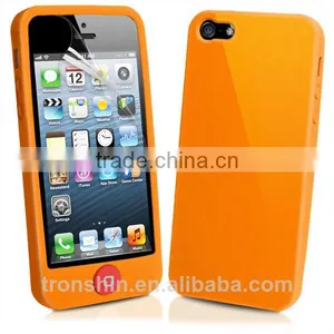 Light Orange Full Protective Soft Silicon Cell Phone Back Cover for IPhone5S thumbnail-1