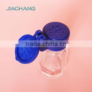 Tiny Vial Glass Table Condiment Holder With Plastic Hole Dispenser Lid thumbnail-4