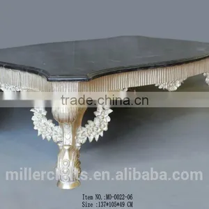 Champagne Color Coffee Table With Marble Top,French Furniture thumbnail-2