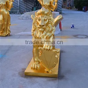 Outdoor Garden Decoration Resin Craft Fiberglass Lion Statue thumbnail-5