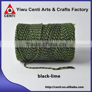 Classical Original Black and Lime Coloured Cotton Bakers Twine Double Colour Cotton Twine thumbnail-1