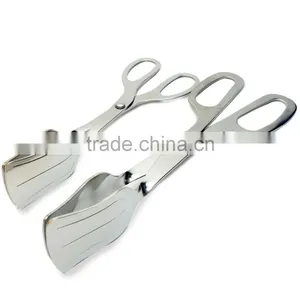 Wholesale Stainless Steel Scissor Bacon Meat Tong Fish Bbq Grill Tong Tools thumbnail-1