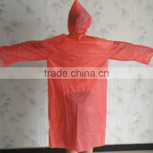 Adult 0.08mm 100% PEVA Red Raincoat for Promotion thumbnail-2