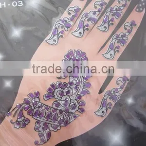 HAND Tattoo Sticker BINDI HENNA Glitter STICKER thumbnail-3