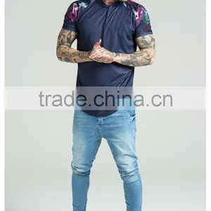 2016 Fashion Design Mens Baseball Jersey With Sublimation Printed Sleeves 100% Polyester Curved Hem 1/4 Zipper Baseball T Shirt thumbnail-2