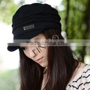 Women's Korean Style Pleated Peaked Visors Cap Hat 3 Colors 17484 thumbnail-1