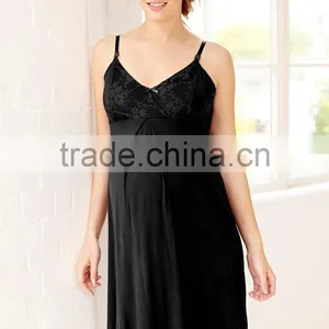 Black Lace Slip Maternity Sleepwear thumbnail-1