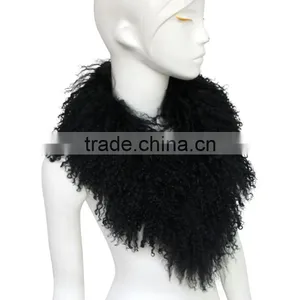 Myfur Ladies Real Mongolian Lamb Fur Collar for Women Coat Trimmed thumbnail-1