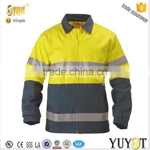 2 TONE HI VIS 3M REFLECTIVE TAPE DRILL WORKWEAR JACKET thumbnail-1