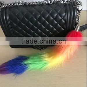 Fluffy Custom Colour Faux Fox Fur Accessory Fur Tail Keychain thumbnail-1