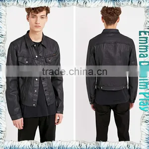 Urban Vogue Renewal Vintage Men's Black Denim Short Jacket thumbnail-2