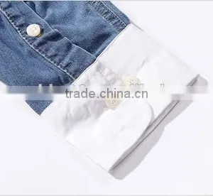 2016 New Arrival England Style Splicing Men Denim Casual Shirt thumbnail-5