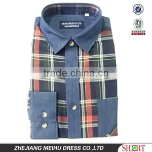 2016 Slim Fit Newest Exclusive Style 100%Cotton Yarn Dyed Denim Shirt for Men thumbnail-1