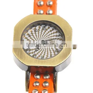 Women Retro Strap Leatherette Wrist Adjustable Watch Orange Easy Read 24cm(9 4/8") Long,1pc,Jewelry thumbnail-1
