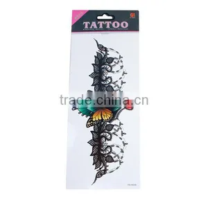 Paper Removable Waterproof Sternum Tattoo Sticker Body Art Multicolor Leaf Pattern Butterfly Animal Temporary Sex Tattoo thumbnail-1