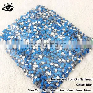4MM Neon Blue Nailhead Hotfix Neon Color Metal Studs for Garment Decorations thumbnail-1