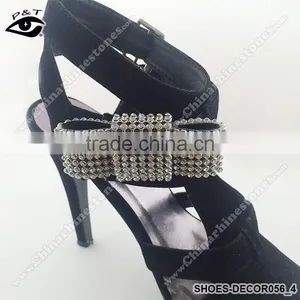 New Design Rhinestone Mesh Clip for Shoes Glass Ornament Shoe Clips thumbnail-2