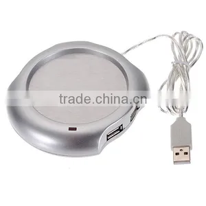 New Arrival Wired Muti-function Tea Coffee Cup Mug Warmer Heater Office Pad With 4 Port Hub USB Gadget For PC For Mac thumbnail-4