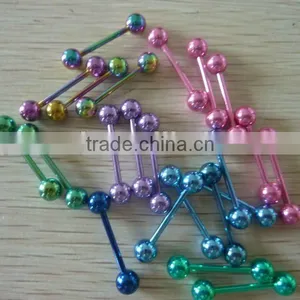 Anodized Tongue Barbell Ring thumbnail-1