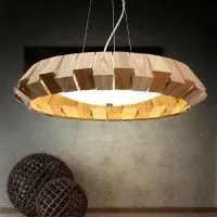 Wrought Iron Light, Pendant Lights Contemporary Contracted Style Ceiling 1 Light,Outside Iron Wooden Primary Colors thumbnail-3