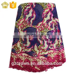 2017High-quality Top Fashion New Designs French Lace Wax Print Fabric African Lace for Make ClothesH170111014 thumbnail-5