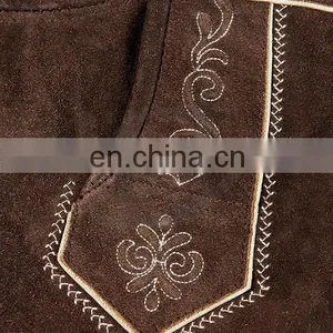 Authentic German Bavarian Lederhosen Dark Brown Suede Leather (Bavarian Clothing) thumbnail-5